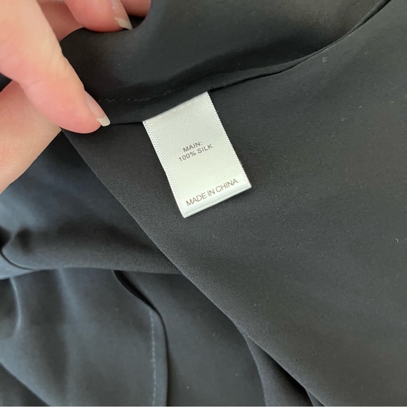 St. John Black Label Blouse Top Cold Shoulder Slit Sleeve - Picture 11 of 11